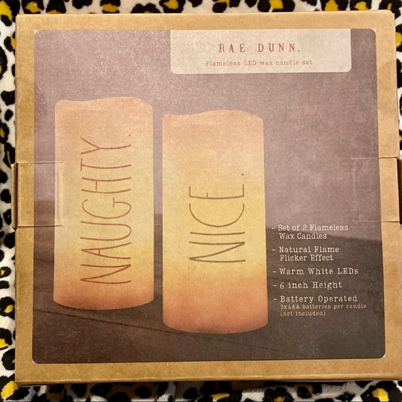 🚫SOLD🚫Rae Dunn Naughty Nice 2pc Flameless Candle - Picture 2 of 2